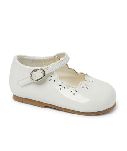 Baby Girls Patent Shoes "Catalina White"
