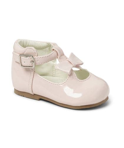 Baby Girls Patent T-Bar Bow Shoes "21201 Pink"