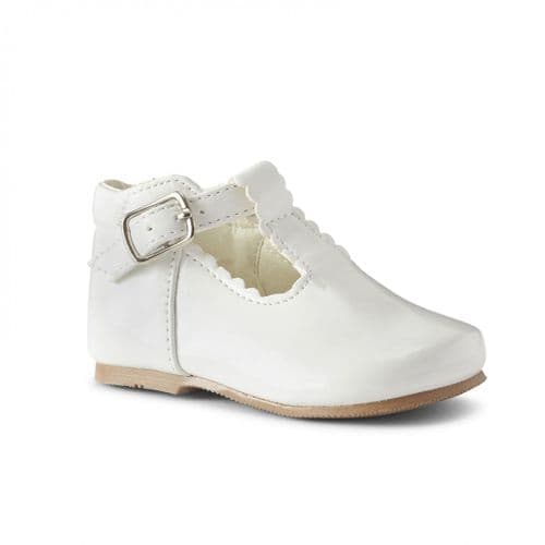 Baby Girls Patent T-Bar Shoes "Arianna White"