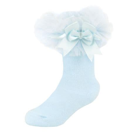 Blue Spanish Tutu Frilly Ankle Socks 