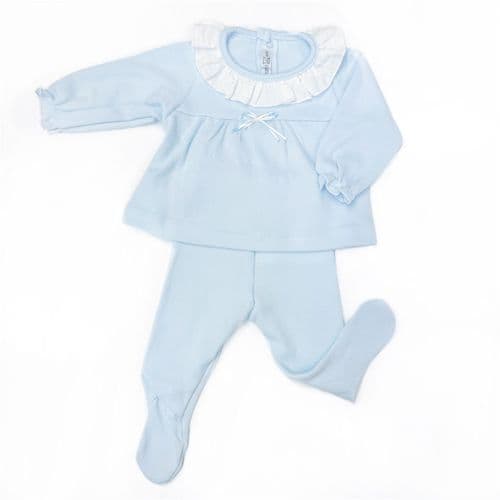 Calamaro Baby Blue Cotton Suit "17848 Blue"