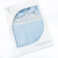 Calamaro Baby Boys Blue Cotton Velour Suit 