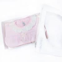 Calamaro Baby Girl Pink Cotton Suit 