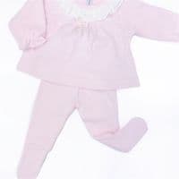 Calamaro Baby Girl Pink Cotton Suit 