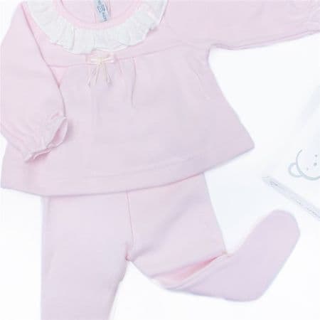 Calamaro Baby Girl Pink Cotton Suit 