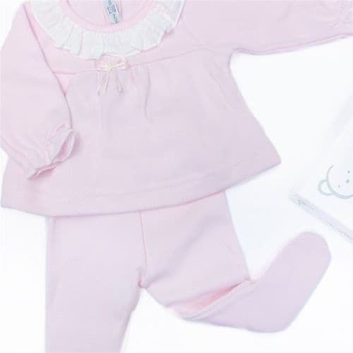 Calamaro Baby Girl Pink Cotton Suit "17848 Pink"
