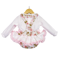 Cream & Pink Floral Romper with Shirt 