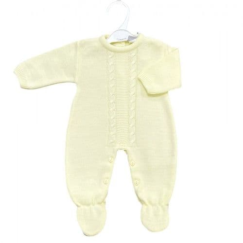 Dandelion Stunning Baby Unisex Yellow Cable Knitted Romper