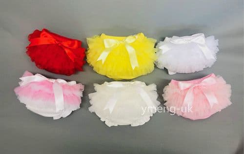 Gorgeous Baby Girl Tutu Frilly Pants with Satin Bow Super Soft Material