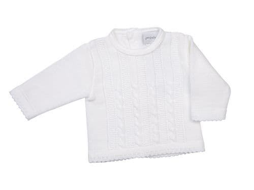 Gorgeous Baby Unisex White Cable Jumper Leggings Set