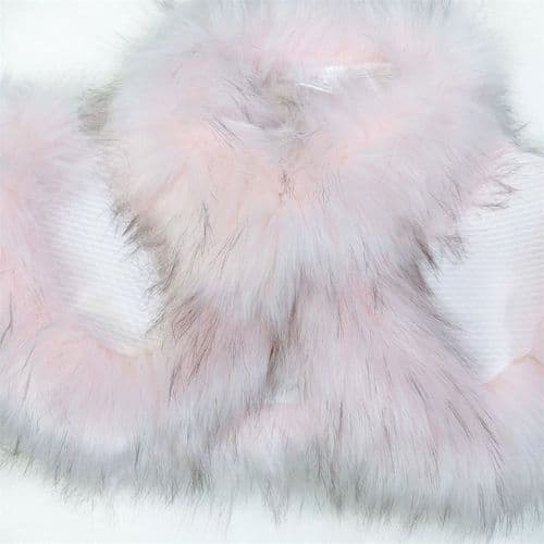 New Baby Girl Pink Fluffy Faux Fur Cape Waffle Fabric