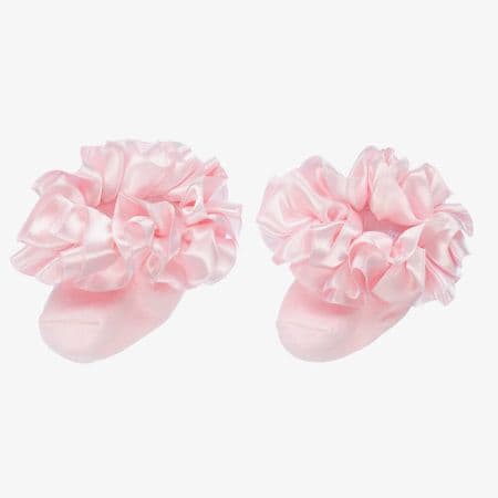 Pink Spanish Ruffled Ribbon Socks 