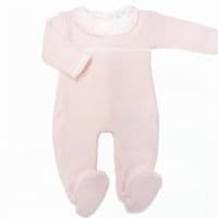 SARDON Baby Girl Light Pink Knitted Collar Bodysuit