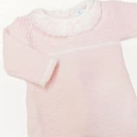 SARDON Baby Girl Light Pink Knitted Collar Bodysuit