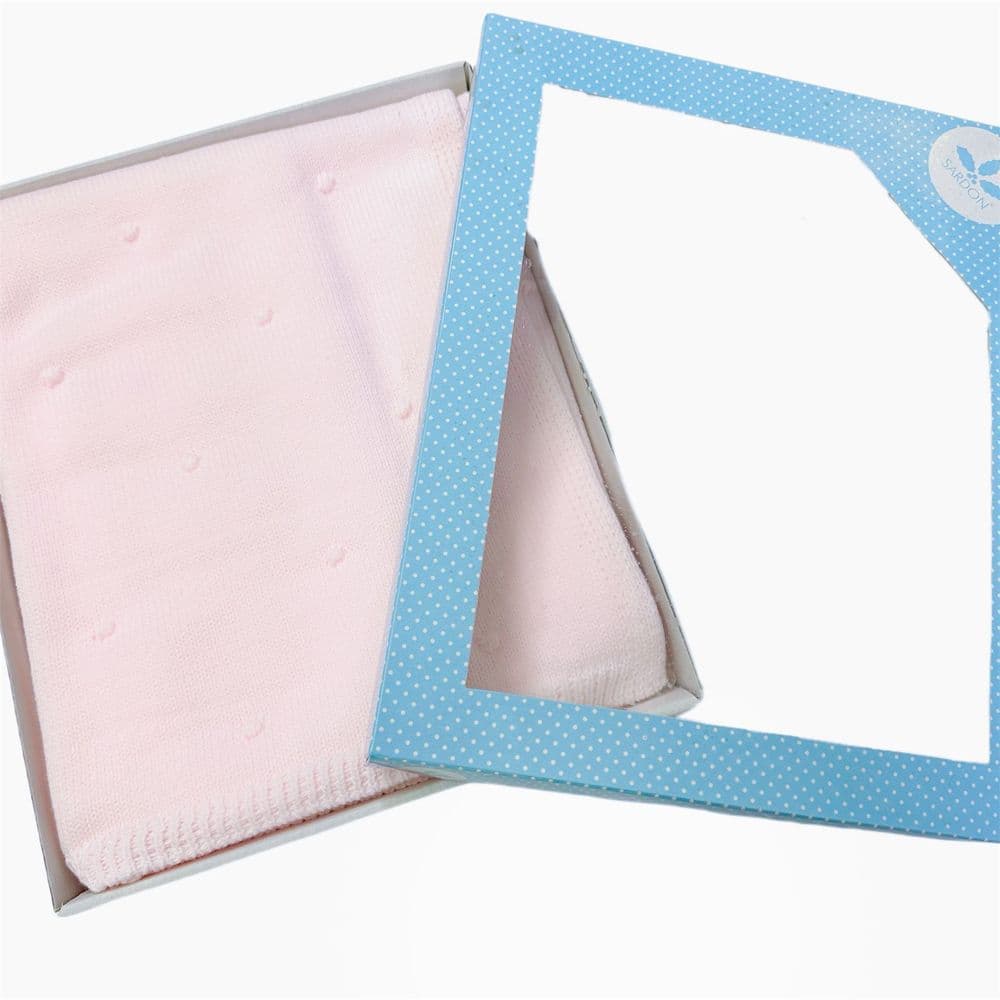 Sardon Baby Girl Spanish Pink Knitted Dot Shawl "023VE 325P"