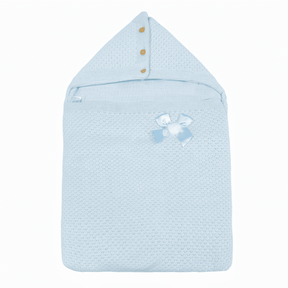 Spanish Baby Girl/Boy Blue Knitted Sleeping Bag Baby Nest "859"