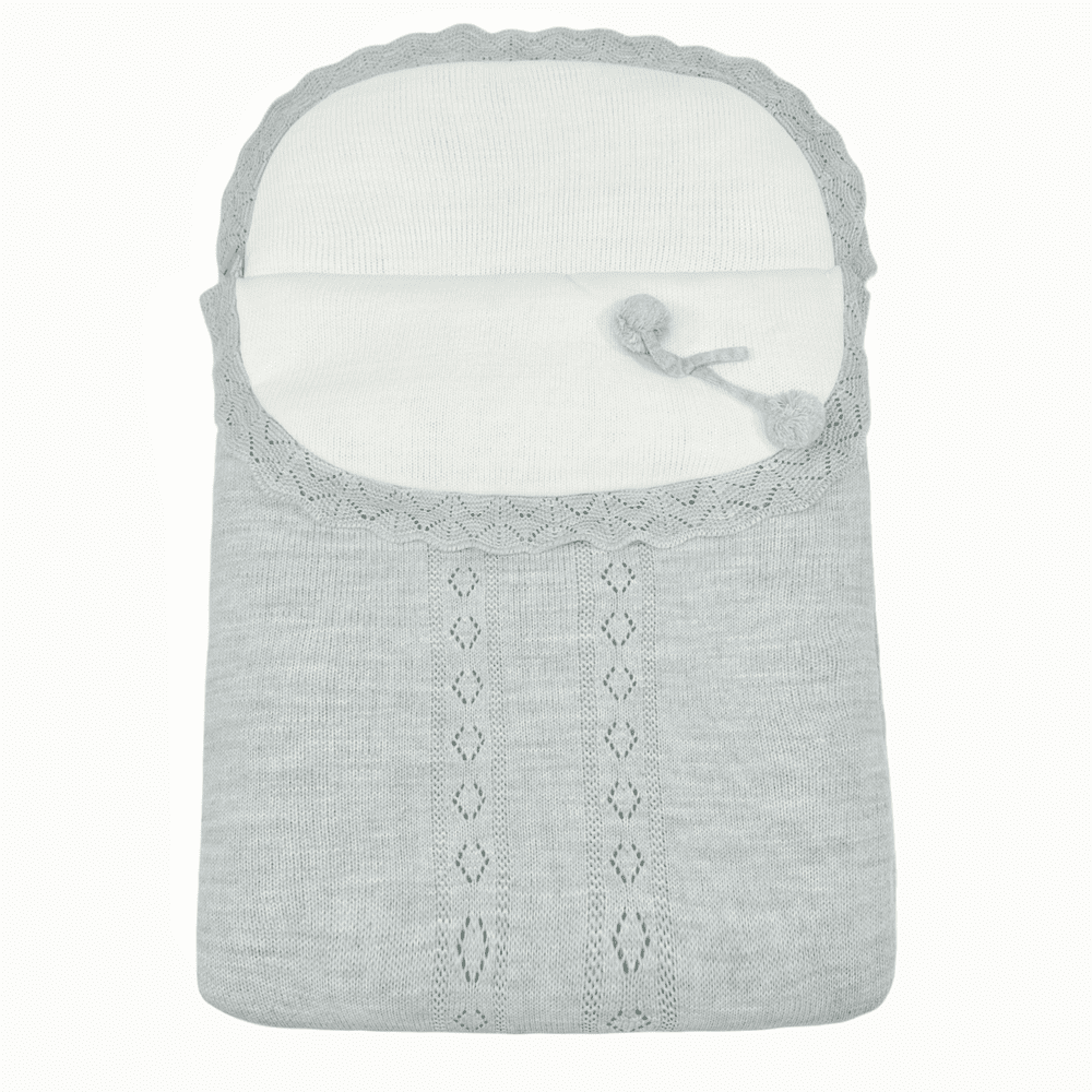 Spanish Baby Grey Knitted Sleeping Bag Baby Nest "852"