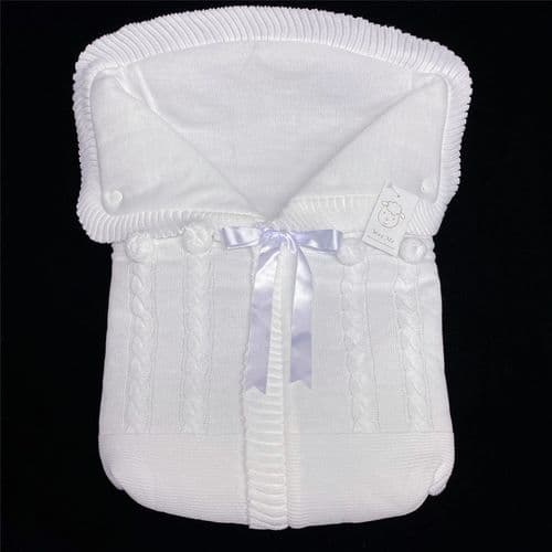 Spanish White Baby Knitted Nest Sleeping Bag "BN01 W"