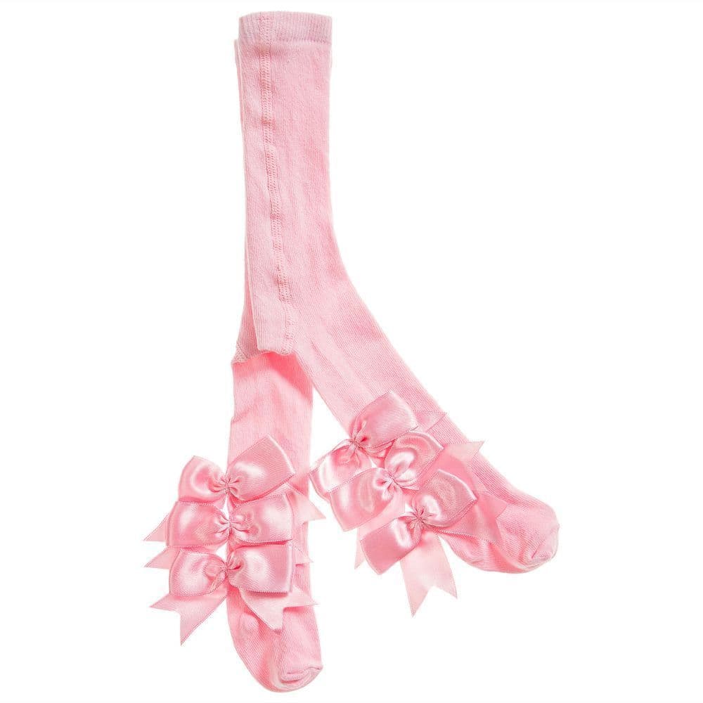 Stunning Baby Girl Infant Bow Tights Three Bows on Back of Legs Perfect