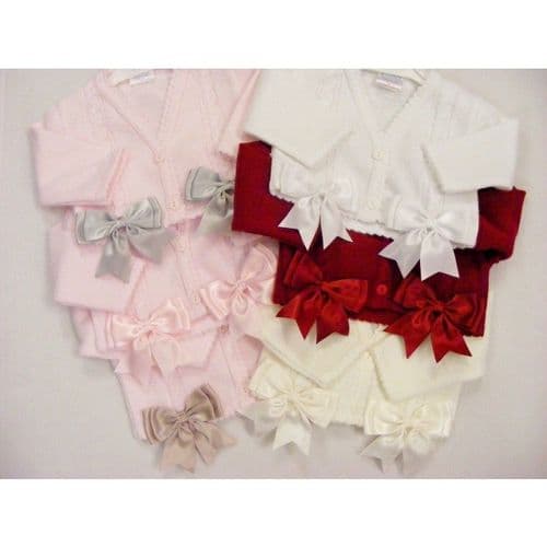 Stunning Baby Girl Spanish Knitted Bolero with Bow