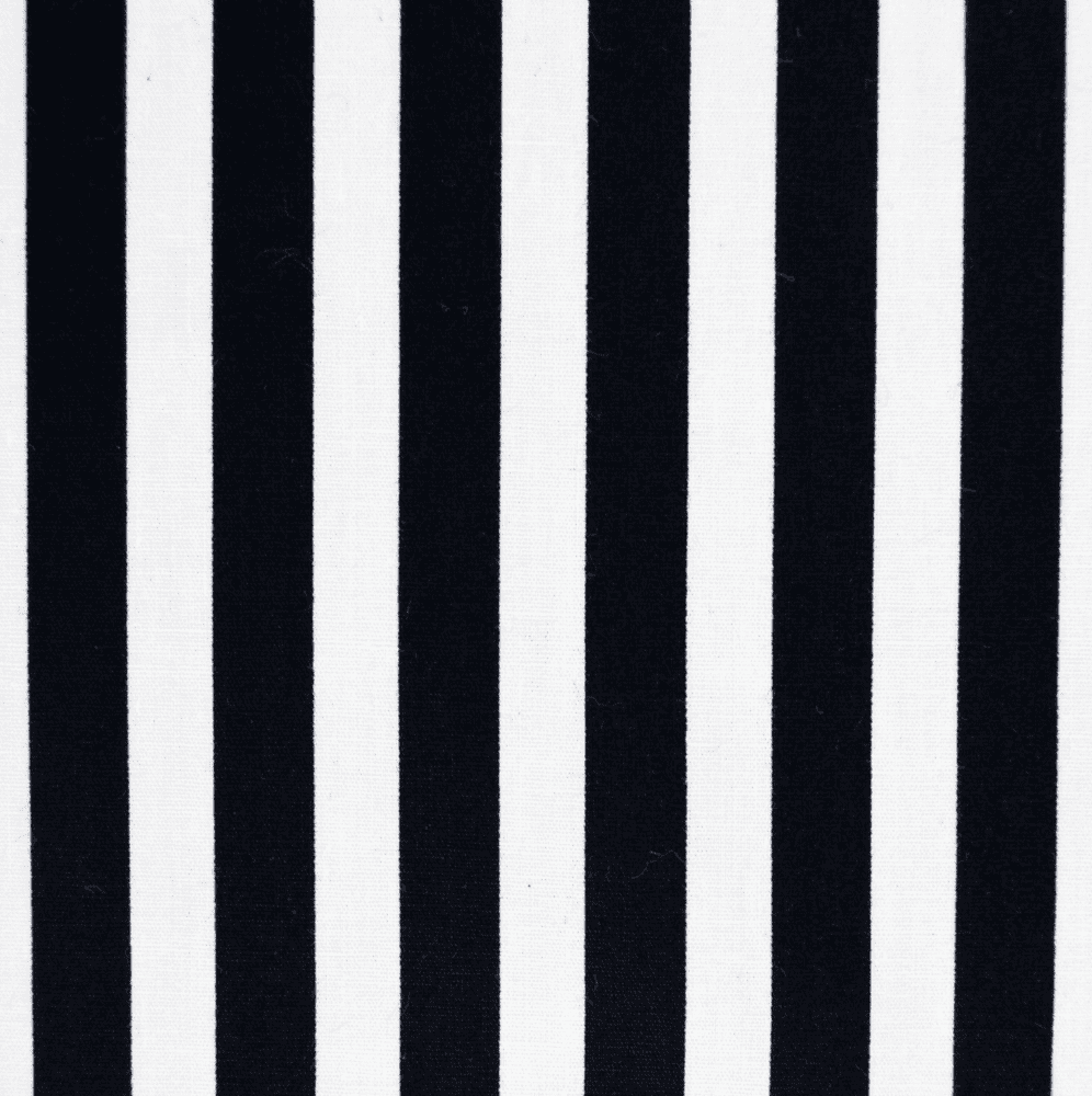 Black & white striped cotton fabric SAMPLE