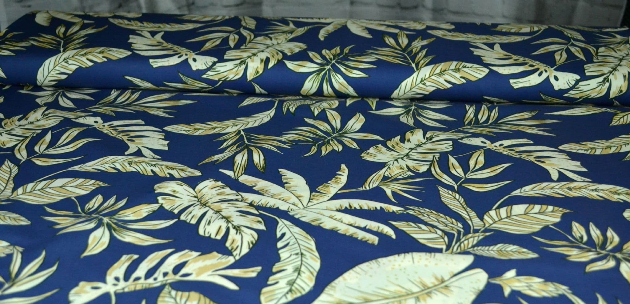 Capri palms in Marlie cotton lawn fabric by Lady McElroy
