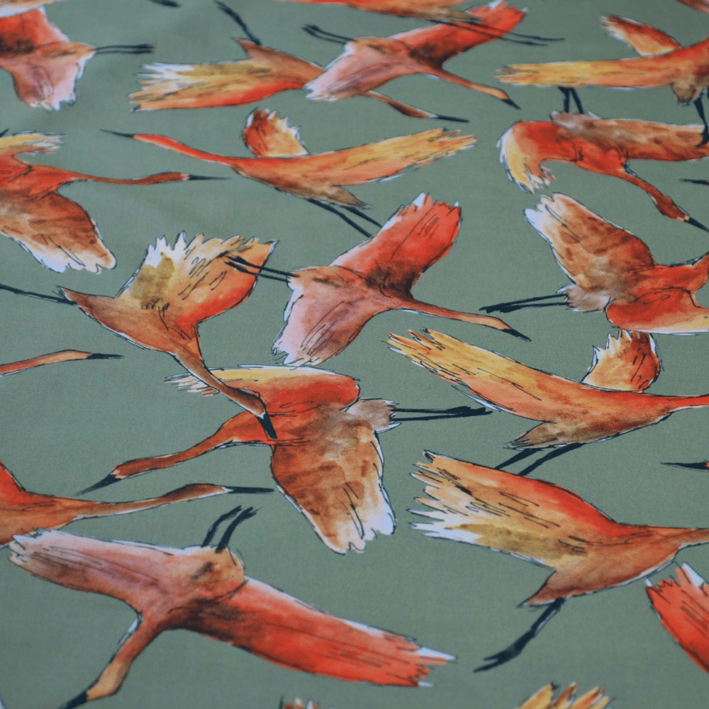 Flying Flock Sunset in Marlie cotton lawn fabric by Lady McElroy