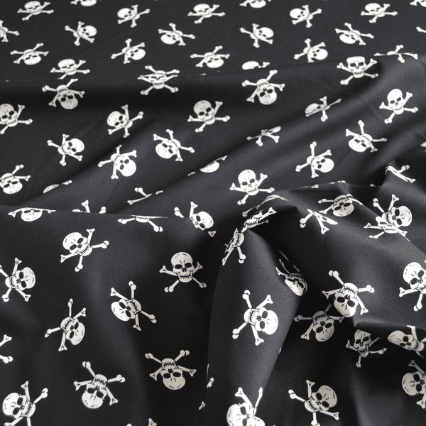 Skull and crossbones cotton fabric
