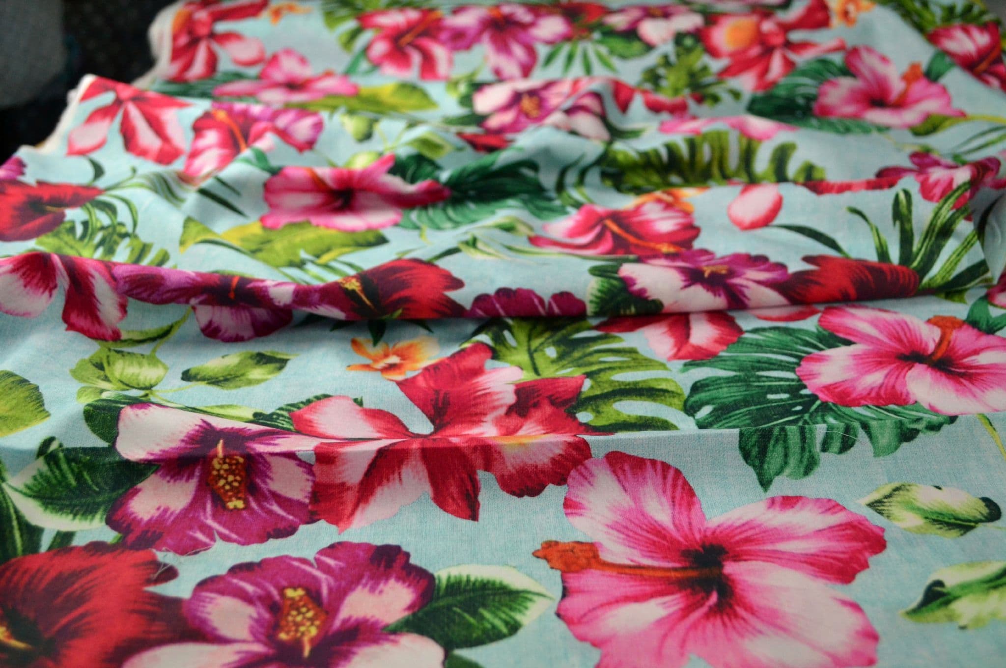Tropical paradise in Marlie cotton lawn fabric by Lady McElroy