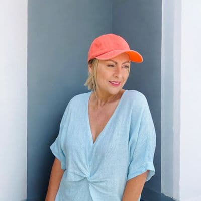 100%  WASHED DENIM COTTON RUST Unisex Baseball Cap