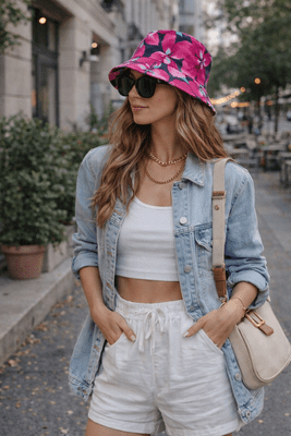 2424 PINK FLORAL BUCKET HAT