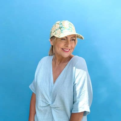 2429 GREEN-YELLOW FLORAL CAP