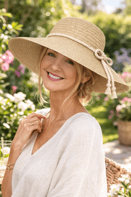 2593 BEIGE ROPE DETAIL SUNHAT