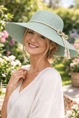 2593 MINT ROPE DETAIL SUNHAT