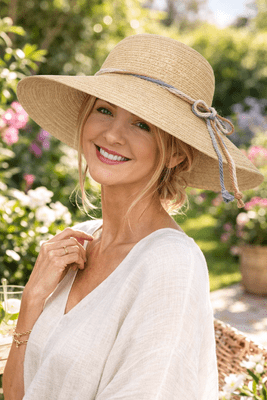3052 BEIGE SUNHAT WITH MULTI ROPE DETAIL