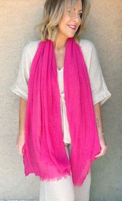 6477 HOT PINK Ladies Soft Feel Plain Scarf