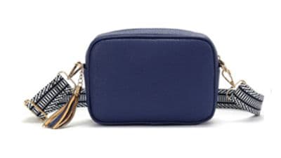 LINDSAY BLUE ZIG ZAG STRAP BAG