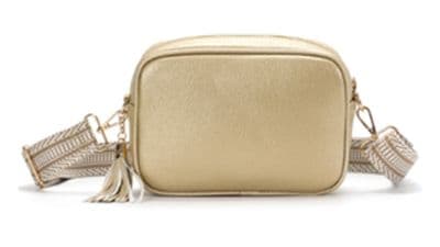 LINDSAY GOLD  ZIG ZAG STRAP BAG