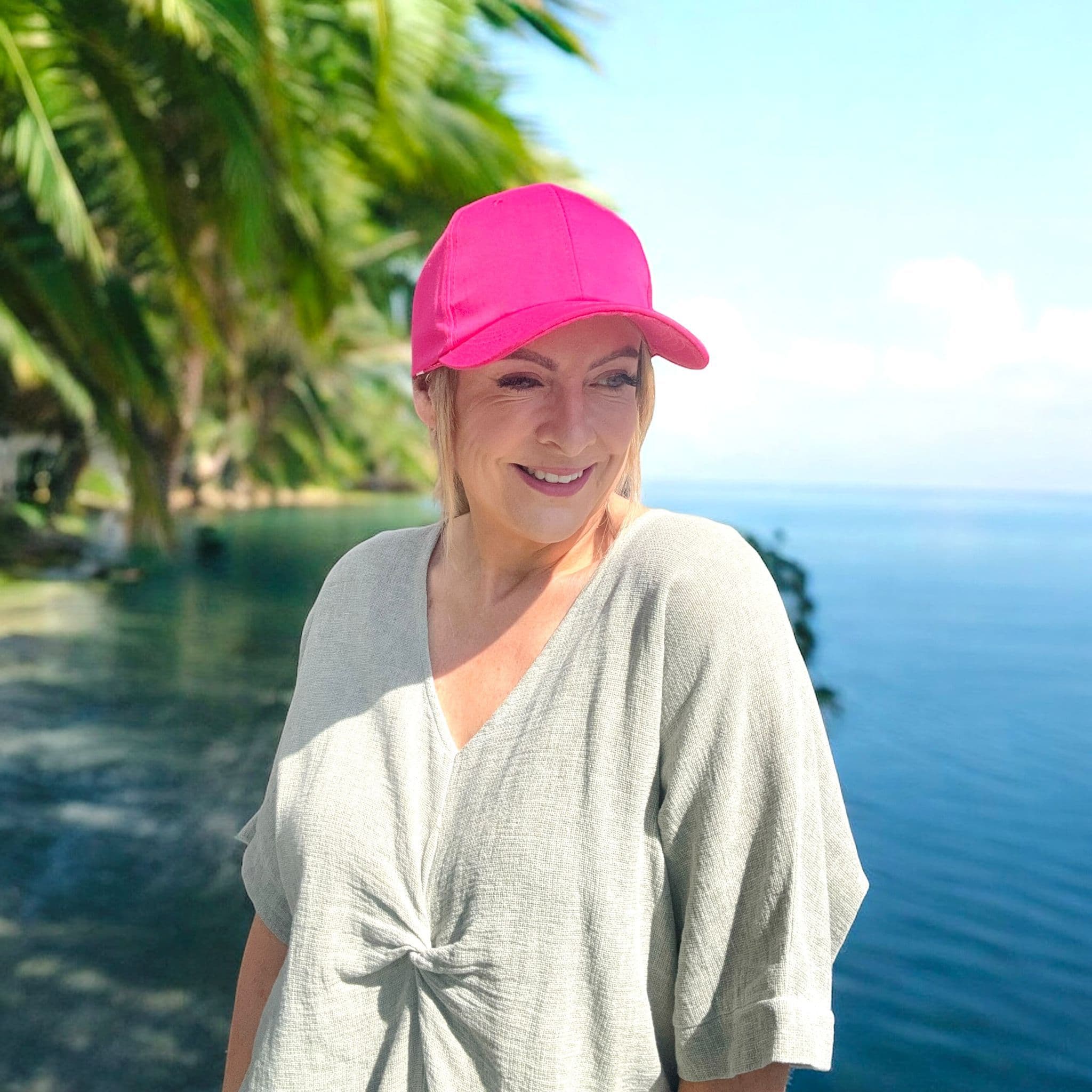 POSH SAM HOT PINK Unisex Baseball Cap Adjustable Running Sports