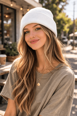 Unisex Soft Comfortable Beanie Hat, Breathable Perfect for Outdoors POSH HUGO WHITE 5060846769627