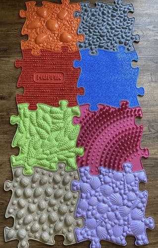 Happy Feet Sensory Play Mats Muffik Red