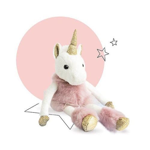 Historie D' Ours Sitting Glitter Unicorn Teddy