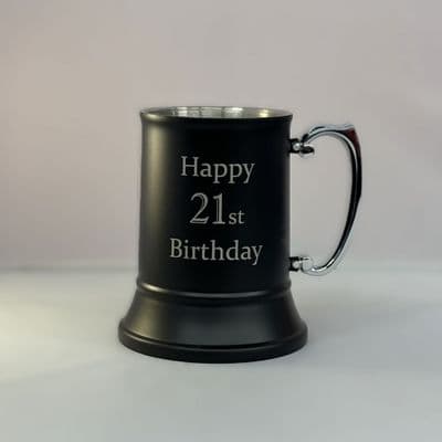 21st Birthday Black Tankard