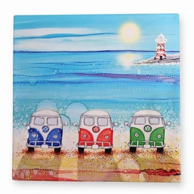 3 Campervan Ceramic Trivet By Jo Crafts