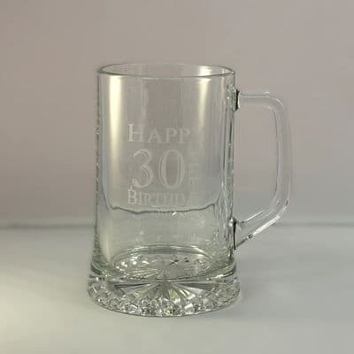 30th Birthday Glass Tankard