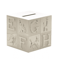 ABC Cube Silver Plated Money Box