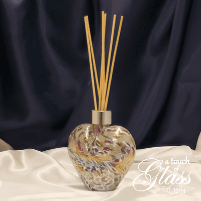 Amelia Art Glass Heart Reed Diffuser - Multi Coloured Frost