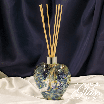 Amelia Art Glass Heart Reed Diffuser - Purple, Teal & Lime