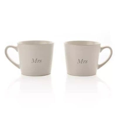 Amore Mrs & Mrs Set of 2 White Mugs