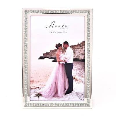 Amore Silver Sparkle Border Photo Frame 4